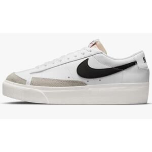 Nike Womens WMNS Blazer Low Platform DJ0292 101 - Size 8W White/Black